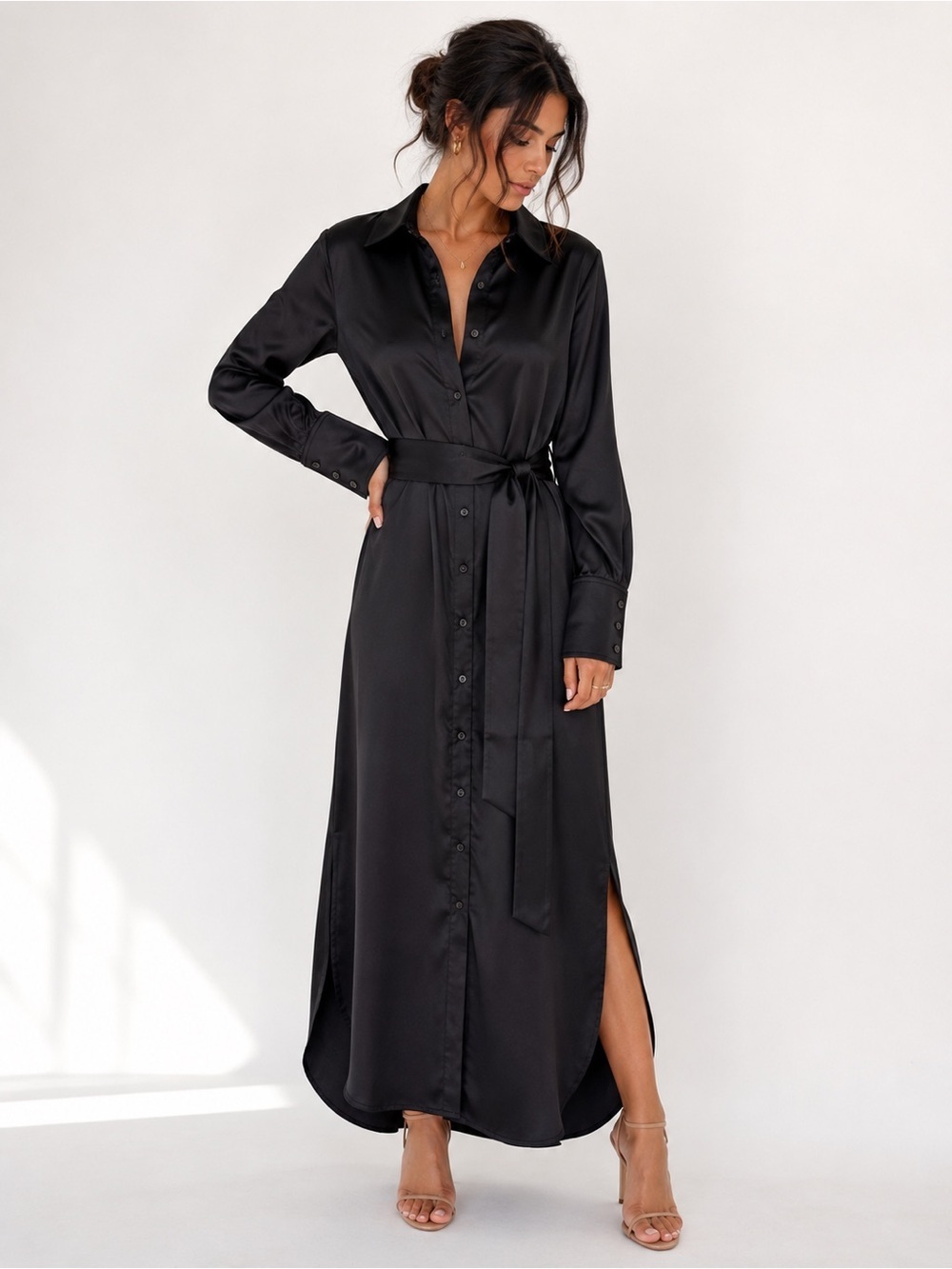 Banana Republic Muse Black 100% Silk Dress Size X Small